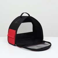 Сумка - переноска для животных, полукруглая с карманоми ПВХ, 37 х 18 х 25 см, красная Сумка - переноска для животных, полукруглая с карманоми ПВХ, 37 х 18 х 25 см, красная