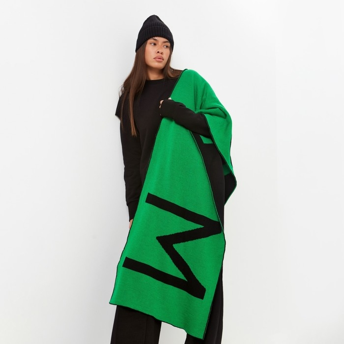 Шарф женский двусторонний MIST зеленый, размер 47*226см Шарф женский двусторонний MIST зеленый, размер 47*226см