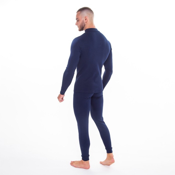 Термобельё мужское НАЧЁС (фуфайка, кальсоны) принт волк, цвет тёмно-синий, размер 56