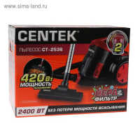 Пылесос Centek CT-2536, 2400/ 420 Вт, НEPA-фильтр, чёрно-красный