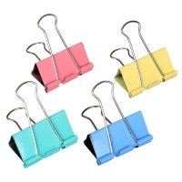 Набор зажимов для бумаг, 51 мм, цветные, 4 цвета, МИКС Набор зажимов для бумаг, 51 мм, цветные, 4 цвета, МИКС