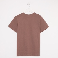 Футболка мужская с принтом, цвет светло-коричневый, размер 44