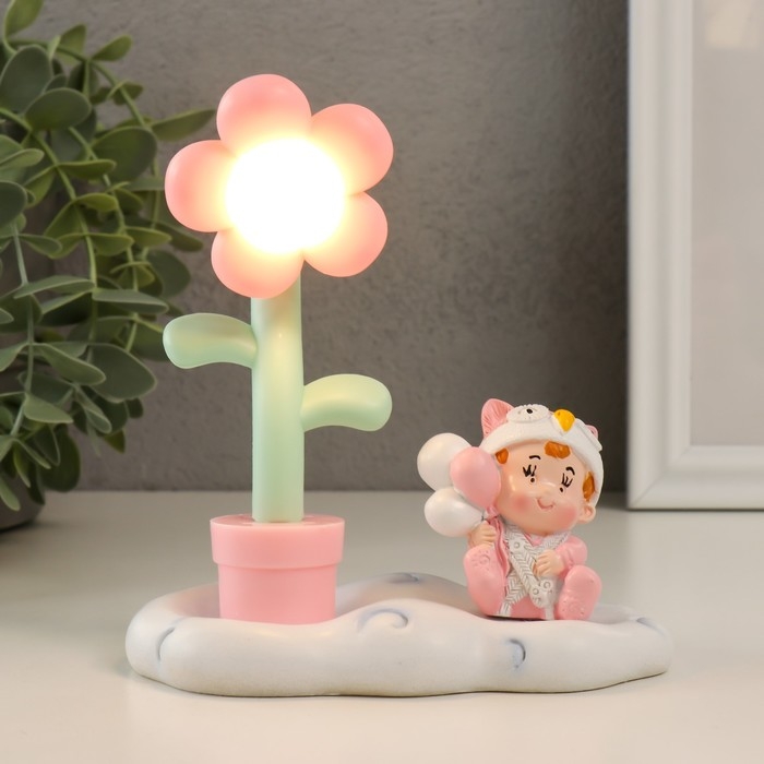 Сувенир пластик свет "Малышка в забавной шапке" МИКС 12х6,7х13 см