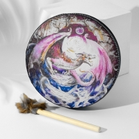 Шаманский бубен "Дракон" с колотушкой 5х25х25 см Шаманский бубен "Дракон" с колотушкой 5х25х25 см