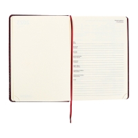 Ежедневник датированный 2024 A5 176 листов, deVENTE.Belcanto, твёрдая обложка из искусственной кожи с поролоном, ляссе, кремовый блок 70 г/м2, бордовый