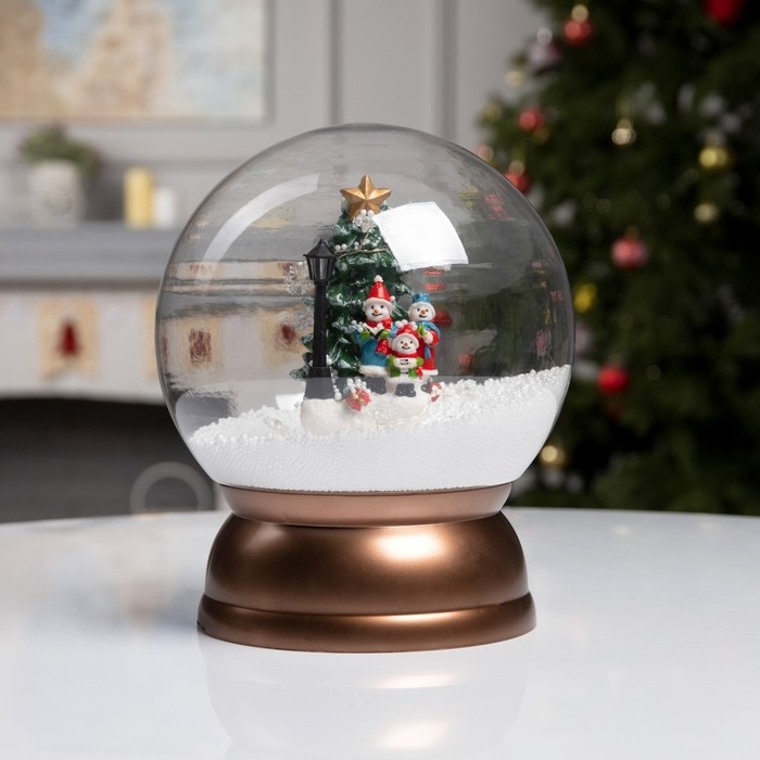 Светодиодная фигура «Шар со снеговиками и ёлкой» 21.5 × 26.5 × 21.5 см, пластик, батарейки ААх3 (не в комплекте), USB, свечение белое Светодиодная фигура «Шар со снеговиками и ёлкой» 21.5 × 26.5 × 21.5 см, пластик, батарейки ААх3 (не в комплекте), USB, свечение белое