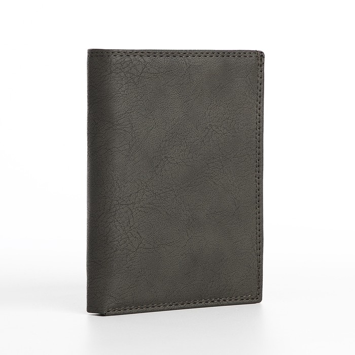 Портмоне мужское без застёжки, 3 в 1, отдел автодокументов, паспорта, карт, купюр, цвет серый Портмоне мужское без застёжки, 3 в 1, отдел автодокументов, паспорта, карт, купюр, цвет серый