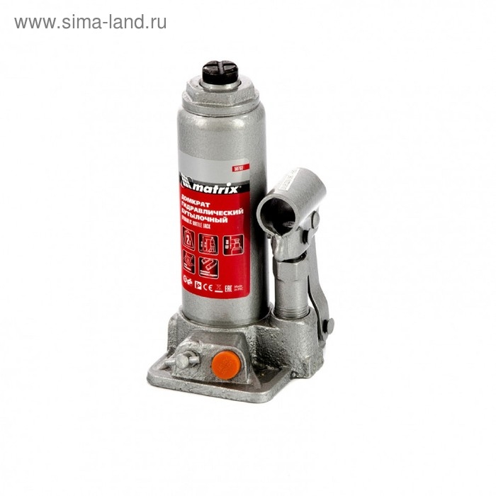 Домкрат гидравлический MATRIX 50761, бутылочный, 2 т, высота подъема 181-345 мм Домкрат гидравлический MATRIX 50761, бутылочный, 2 т, высота подъема 181-345 мм