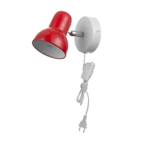 Бра с проводом "Севантос" Е27 40Вт красный 9х9х14 см Бра с проводом "Севантос" Е27 40Вт красный 9х9х14 см