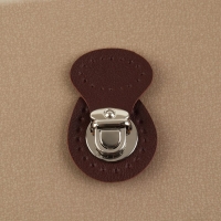 Застёжка для сумки, пришивная, 6 × 4 см, цвет тёмно-коричневый/серебряный Застёжка для сумки, пришивная, 6 × 4 см, цвет тёмно-коричневый/серебряный