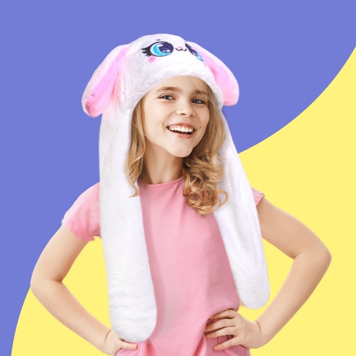 Шапка «Зайка», мягкая, с прыгающими ушами Шапка «Зайка», мягкая, с прыгающими ушами