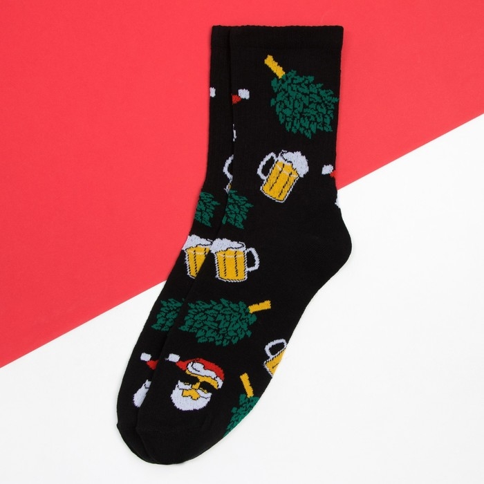 Носки новогодние мужские KAFTAN Носки новогодние мужские KAFTAN "Банька НГ" размер 41-44 (27-29 см), цвет чёрный