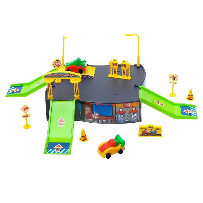 Парковка детская &laquo;Гараж&raquo;, 2 машинки, аксессуары