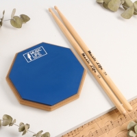 Набор барабанщика Music Life: Пэд тренировочный, d-8 дюймов + барабанные палочки, синий Набор барабанщика Music Life: Пэд тренировочный, d-8 дюймов + барабанные палочки, синий