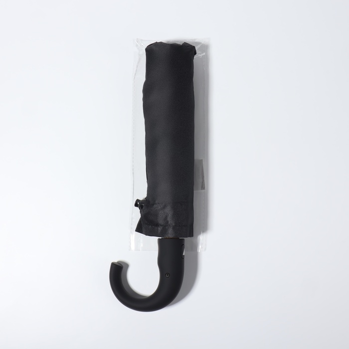 Зонт полуавтоматический &laquo;Мрак&raquo;, эпонж, 3 сложения, 8 спиц, R = 47/55 см, D = 110 см, цвет чёрный