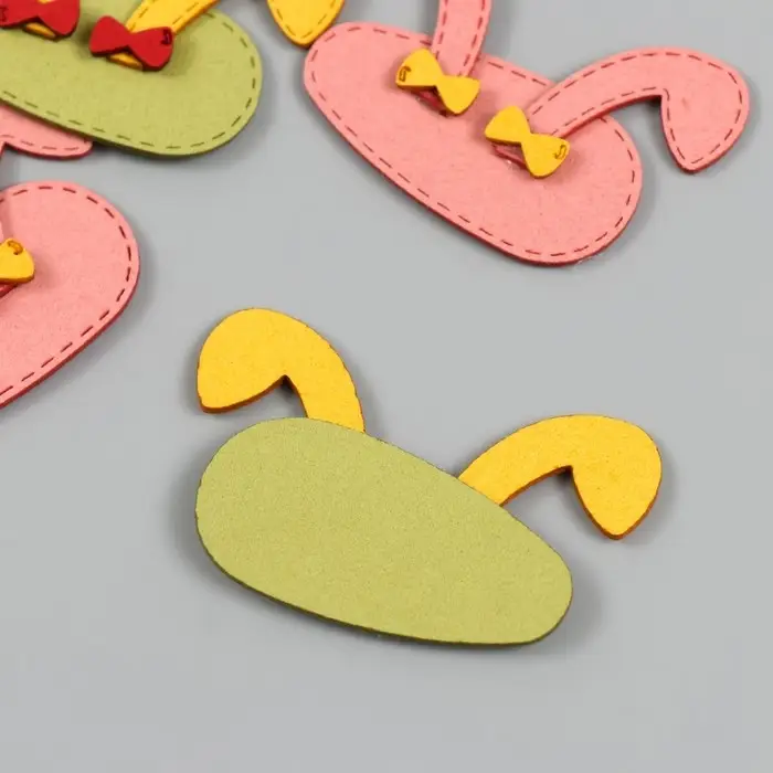 Декор для творчества иск. замша "Ушки, глазки" МИКС 6х3,7 см