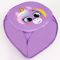 Корзина для хранения игрушкек с крышкой «Единорожик», 42 х 42 х 42 см, фиолетовая Корзина для хранения игрушкек с крышкой «Единорожик», 42 х 42 х 42 см, фиолетовая