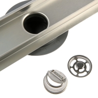 Трап ZEIN, c флaнцeм свободного вращения 360&deg;, 7х70 см, d=40/50 мм, нерж. сталь, сатин