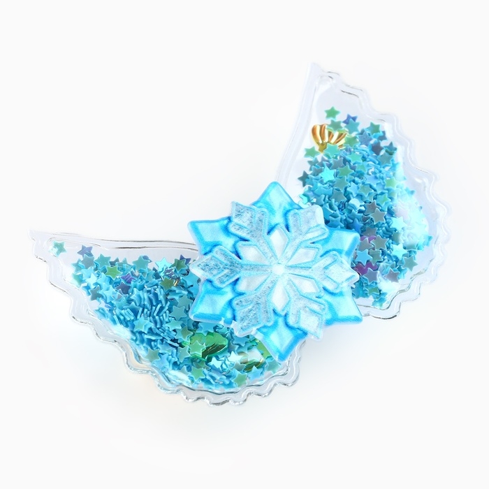 Заколка с шейкером новогодняя &laquo;Снежинка&raquo;, на Новый год, 6 х 45 см