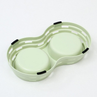 Миска металлическая двойная на пластиковом основании 2 х 160 мл, 25 х 14 х 5 см, зелёная Миска металлическая двойная на пластиковом основании 2 х 160 мл, 25 х 14 х 5 см, зелёная