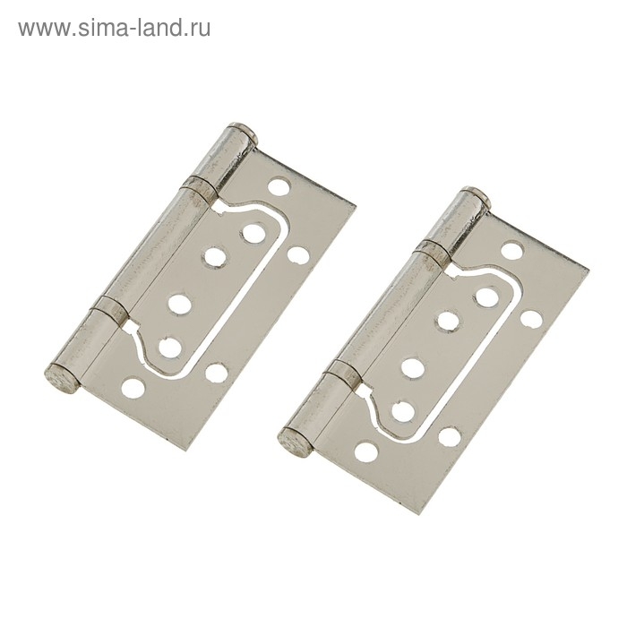 Петля-бабочка ТУНДРА, 100х70х2.0 мм, универсальная, без врезки, цвет матовый никель, 2 шт. Петля-бабочка ТУНДРА, 100х70х2.0 мм, универсальная, без врезки, цвет матовый никель, 2 шт.