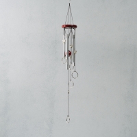 Музыка ветра металл "Кольца с бабочками" 5 трубок 68 см