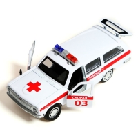 Машина металлическая ГАЗ-2402 &laquo;Волга скорая&raquo;, 12 см, открываются двери и багажник, цвет белый