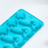 Форма для конфет и шоколада Доляна «Подводный мир», силикон, 21×10×1 см, 15 ячеек (3×3,5 см), цвет МИКС Форма для конфет и шоколада Доляна «Подводный мир», силикон, 21×10×1 см, 15 ячеек (3×3,5 см), цвет МИКС