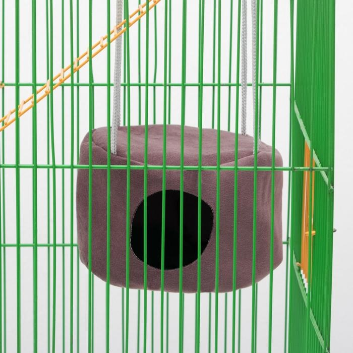 Подвесной дом для грызунов круглый, мебельная ткань, флис, 15 х 10 см, микс цветов Подвесной дом для грызунов круглый, мебельная ткань, флис, 15 х 10 см, микс цветов