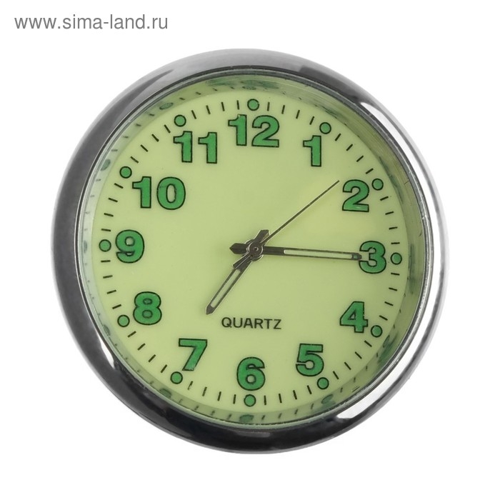 Часы автомобильные, внутрисалонные, d 4.5 см, фотолюминесцентный циферблат