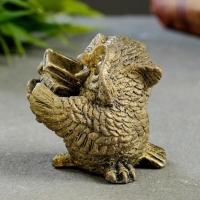 Фигура "Сова с книгами" малая состаренное золото 5х5х5см