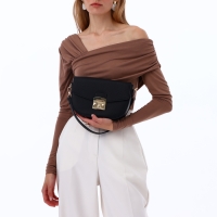 Сумка женская на клапане, TEXTURA, маленький размер, цвет чёрный Сумка женская на клапане, TEXTURA, маленький размер, цвет чёрный