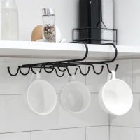 Держатель для кружек подвесной Доляна, на 10 предметов, 27,8&times;18,5&times;7,5 см, цвет чёрный