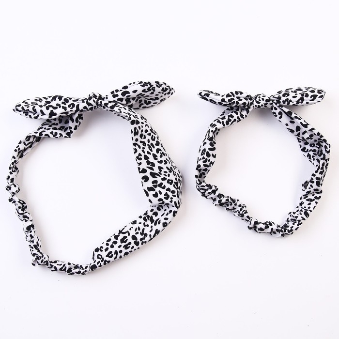 Повязка на голову для мамы и дочки &laquo;Набор для фотосессии: Далматин&raquo;, 2 шт., белый, Крошка Я