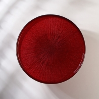 Блюдо сервировочное для торта &laquo;Кувшинка&raquo;, d=28 см, на ножке, цвет красный