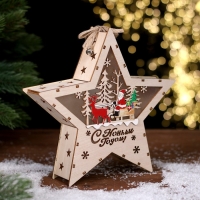 Новогодний декор с подсветкой &laquo;С новым годом&raquo; 21,5 &times; 5 &times; 21,5 см