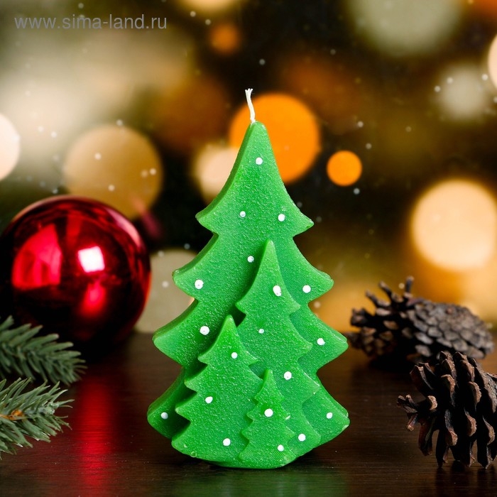 Свеча декоративная "Еловый лес", 7,5&times;4,5&times;12 см, зеленая