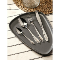 Набор столовый «Волна», 24 предмета, толщина 2 мм, ХР ПВХ, цвет серебряный Набор столовый «Волна», 24 предмета, толщина 2 мм, ХР ПВХ, цвет серебряный