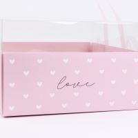 Коробка для цветов с формовым вкладышем и PVC крышкой &laquo;Love&raquo;, 23.5 х 23.5 х 15 см