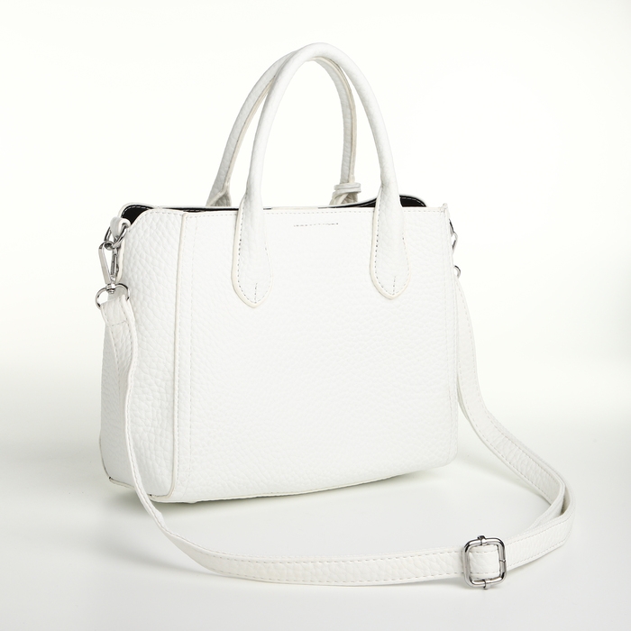 Сумка женская на молнии, TEXTURA, маленький размер, цвет белый Сумка женская на молнии, TEXTURA, маленький размер, цвет белый