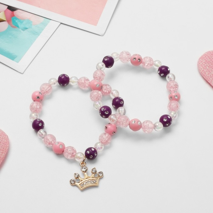 Набор детских браслетов (2 шт.) &laquo;Выбражулька&raquo;, королевский, цветной в золоте