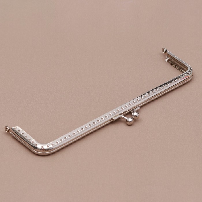 Фермуар пришивной «Прямоугольник», 20 см, цвет серебряный Фермуар пришивной «Прямоугольник», 20 см, цвет серебряный