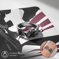 Кольцо «Япония» два лица, чёрный в серебре, безразмерное Кольцо «Япония» два лица, чёрный в серебре, безразмерное