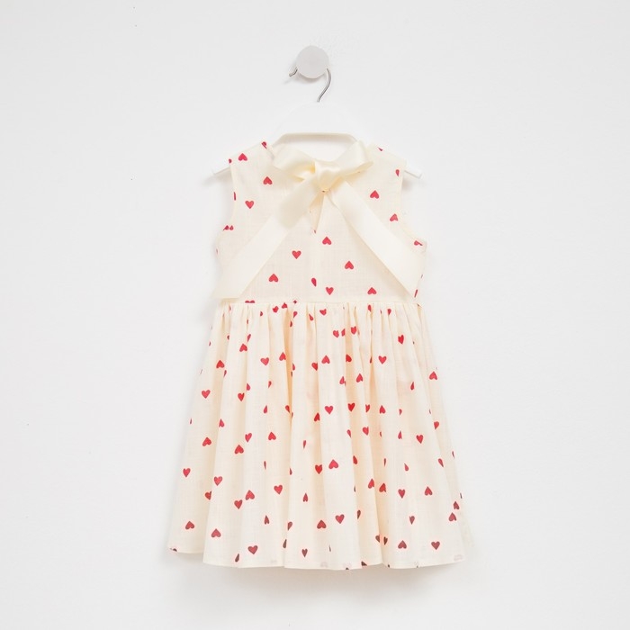 Платье для девочки MINAKU: Cotton Collection цвет бежевый, рост 104