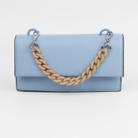 Цепочка для сумки, с карабинами, пластиковая, 23 &times; 17 мм, 30 см, цвет светло-коричневый/серебряный