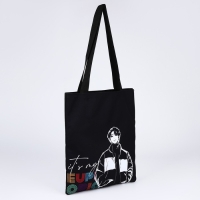 Шопер &laquo;Корея&raquo;, 35х0.5х40 см, отдел без молнии, без подклада, чёрный