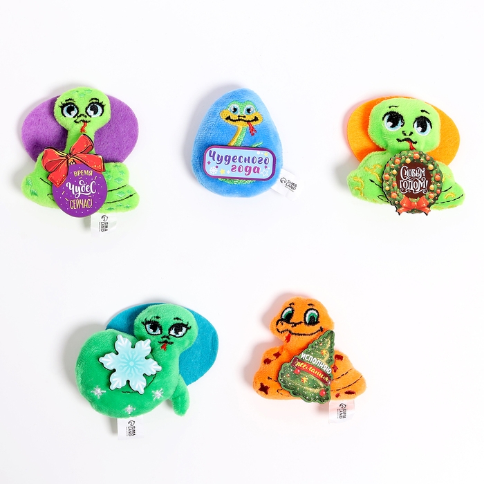 Новый год. Мягкий магнит &laquo;Змея&raquo;, МИКС