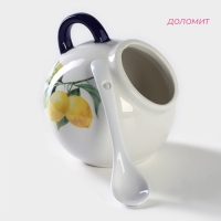 Сахарница с ложкой Доляна &laquo;Лимон&raquo;, 200 мл, цвет белый