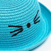 Шляпа для девочки MINAKU "Кошечка", цв. голубой, р-р 50