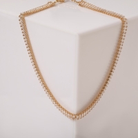 Колье &laquo;Драгоценность&raquo; прямоугольники узкие, цвет белый в золоте, 30 см